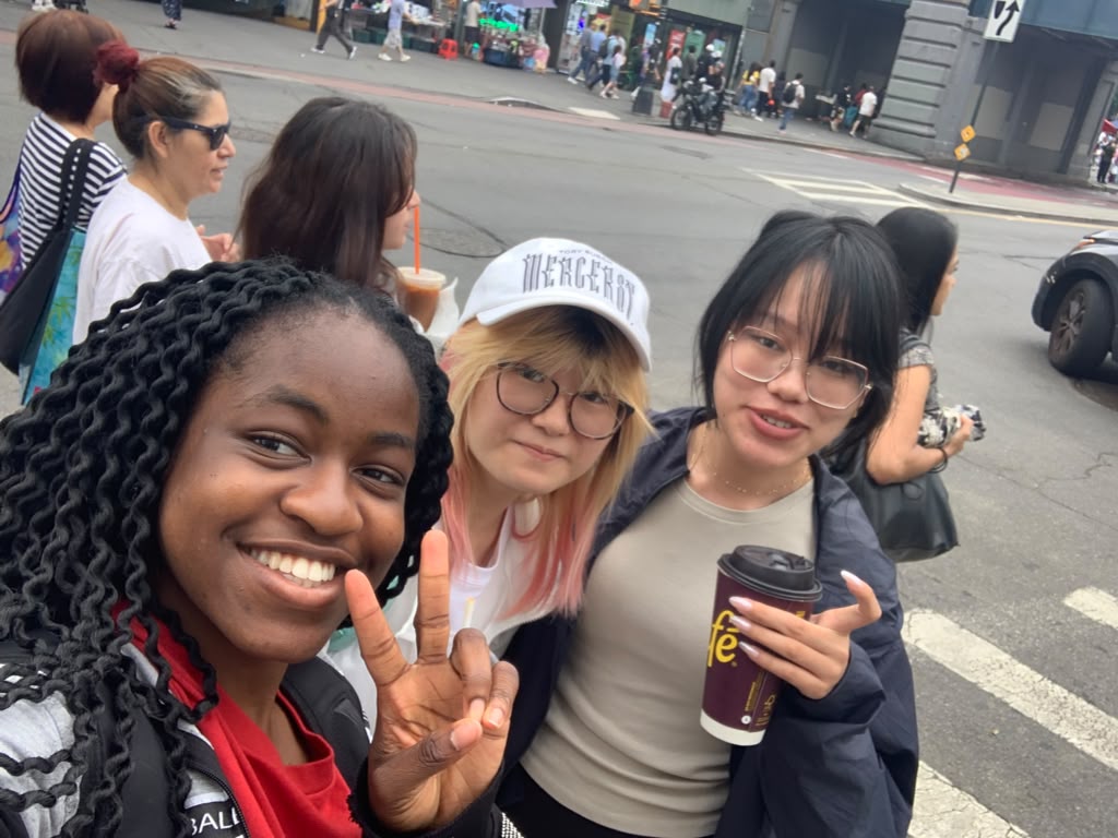 Group of young women out in Queens for the women in tech meetup